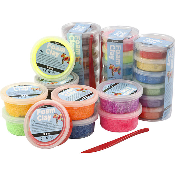 Foam Clay Foam Clay®, glitter, diverse kleuren, 28 Doosje/ 1 doos