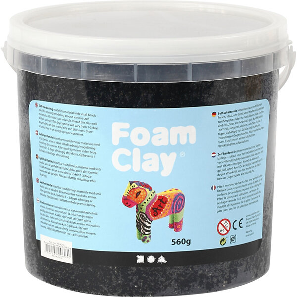 Foam Clay Foam Clay®, zwart, 560 gr/ 1 emmer