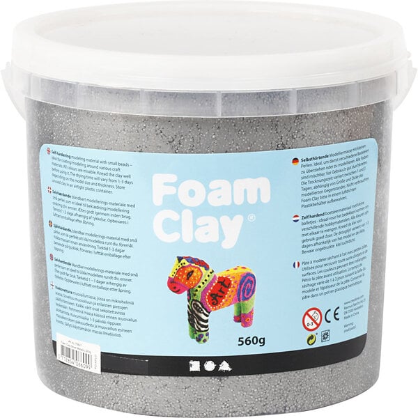 Foam Clay Foam Clay®, metallic, zilver, 560 gr/ 1 emmer