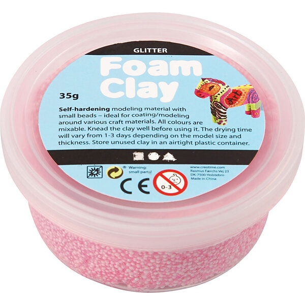Foam Clay Foam Clay®, glitter, lichtrood, 35 gr/ 1 Doosje