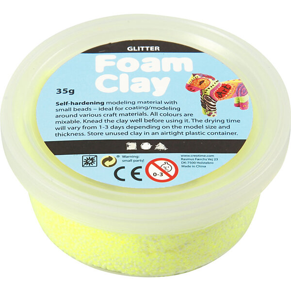 Foam Clay Foam Clay®, glitter, geel, 35 gr/ 1 Doosje