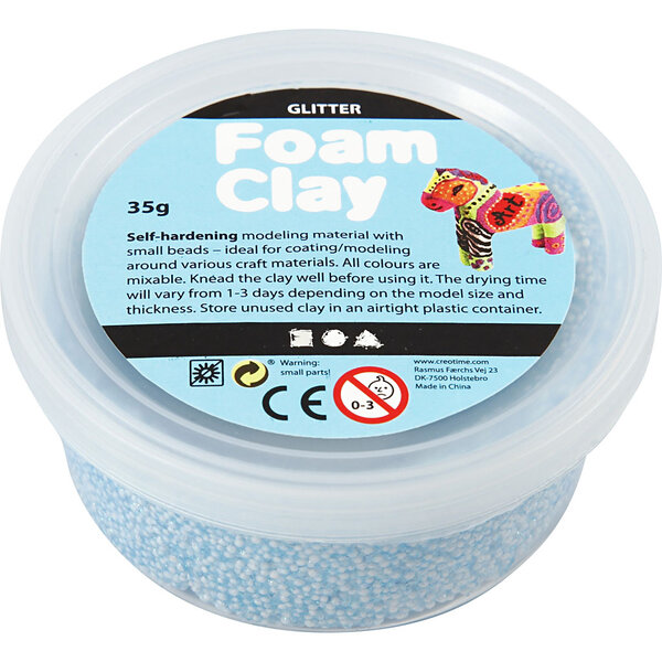 Foam Clay Foam Clay®, glitter, lichtblauw, 35 gr/ 1 Doosje