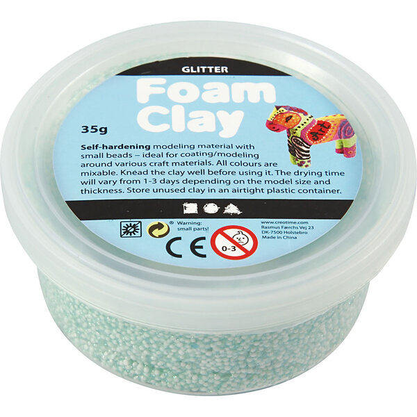 Foam Clay Foam Clay®, glitter, lichtgroen, 35 gr/ 1 Doosje