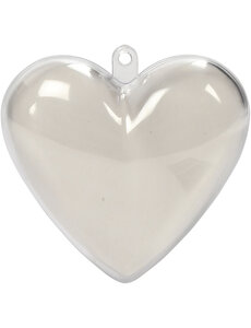 Creativ Company Deco hart, H: 6,5 cm, transparant, 10 stuk/ 1 doos
