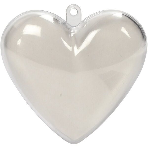 Creativ Company Deco hart, H: 6,5 cm, transparant, 10 stuk/ 1 doos