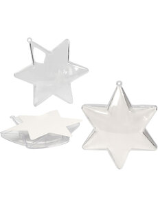Creativ Company Deco ster, H: 10 cm, transparant, 5 stuk/ 1 doos