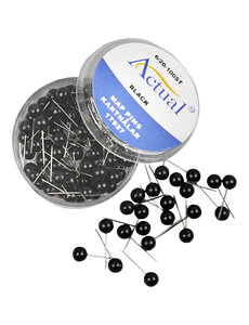 Creativ Company Kaart pinnen, L: 17 mm, d 6 mm, zwart, 100 stuk/ 1 doos