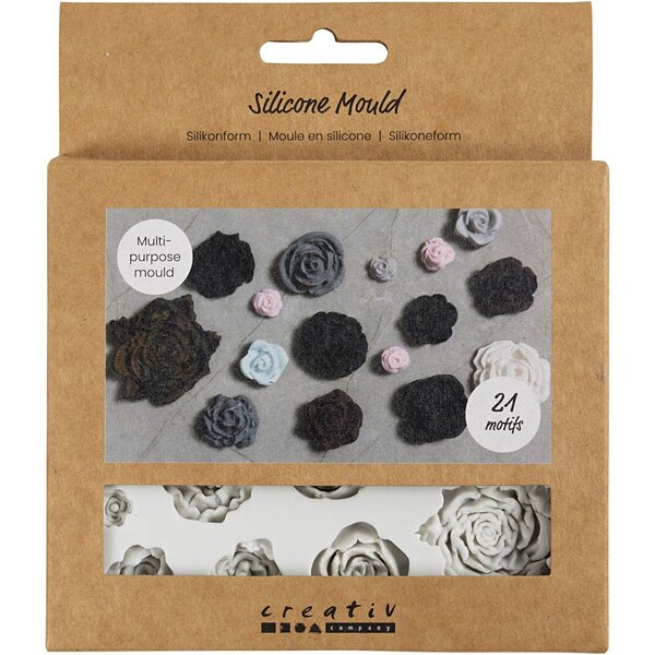 Creativ Company Siliconen vormen, Rozen, H: 0,5-1 cm, L: 0,8-4 cm, 1 stuk