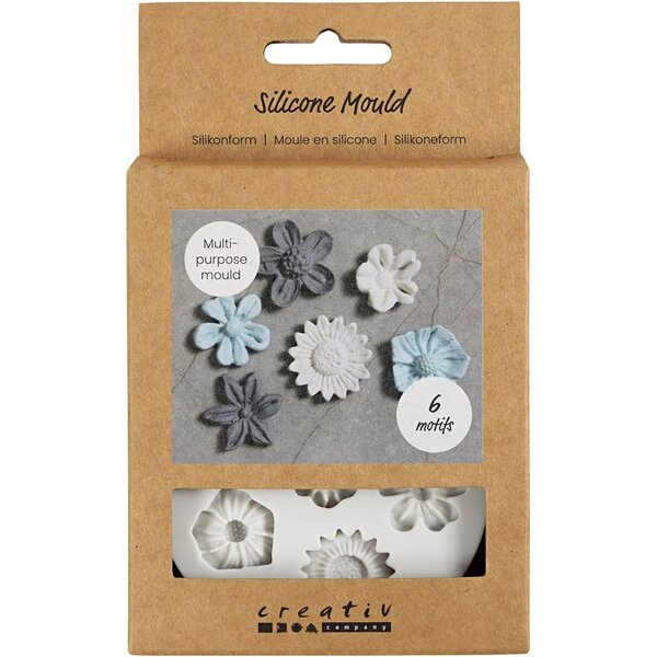 Creativ Company Siliconen vormen, Bloem, H: 0,5 cm, L: 1,5-2,5 cm, 1 stuk