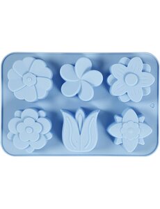 Creativ Company Siliconen vormen, bloemen, H: 2,6 cm, L: 6 cm, B: 7,5 cm, 75 ml, 1 stuk
