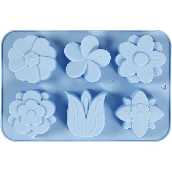 Creativ Company Siliconen vormen, bloemen, H: 2,6 cm, L: 6 cm, B: 7,5 cm, 75 ml, 1 stuk