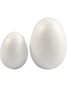 Creativ Company Eieren, H: 35+48 mm, B: 25+35 mm, wit, 10 stuk/ 1 doos