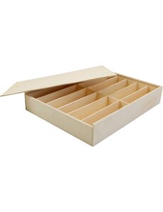 Creativ Company Houten doos met deksel, afm 29x37x6,5 cm, 1 stuk