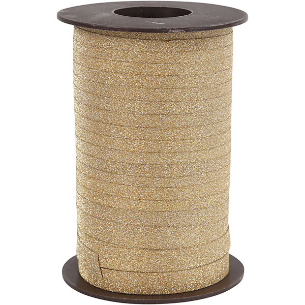Creativ Company Cadeaulint, B: 10 mm, glitter, goud, 100 m/ 1 rol