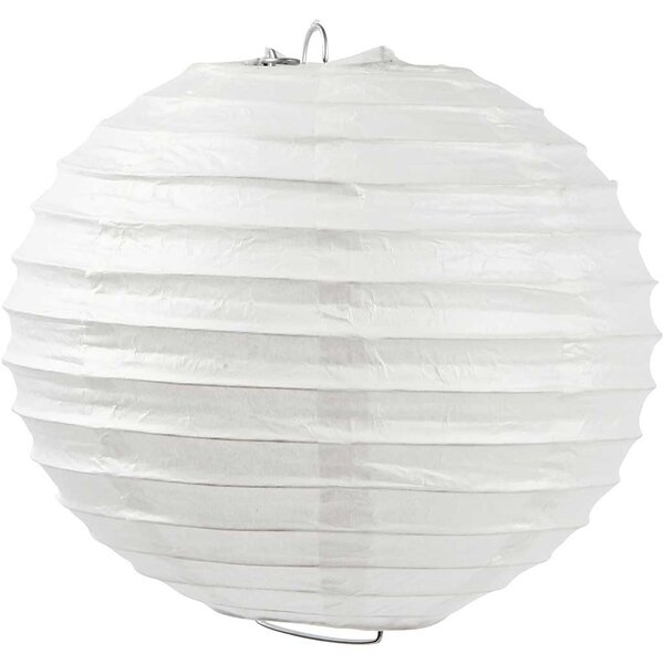 Creativ Company Rijstpapier lamp, Rond, d 20 cm, wit, 1 stuk