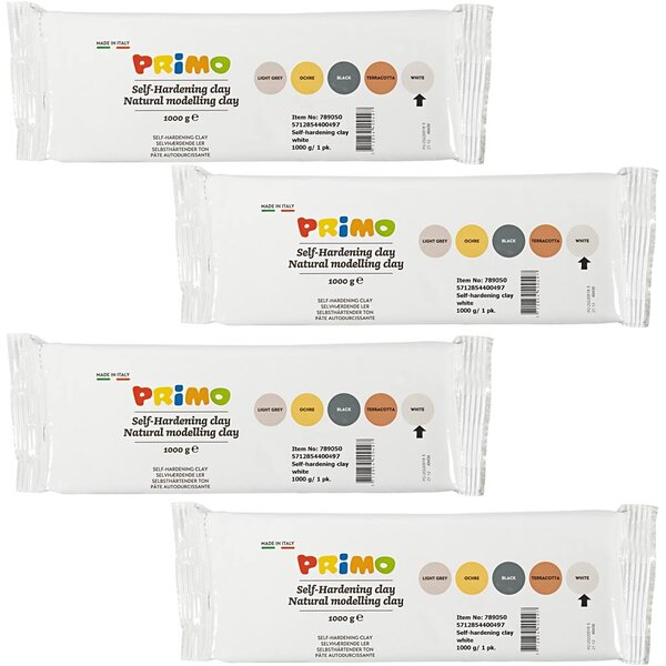 PRIMO Zelfhardende Klei, wit, 4x1000 gr/ 1 doos