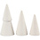 Creativ Company Kerstbomen, H: 10+12+15 cm, d 5+6+7 cm, wit, 3 stuk/ 1 doos