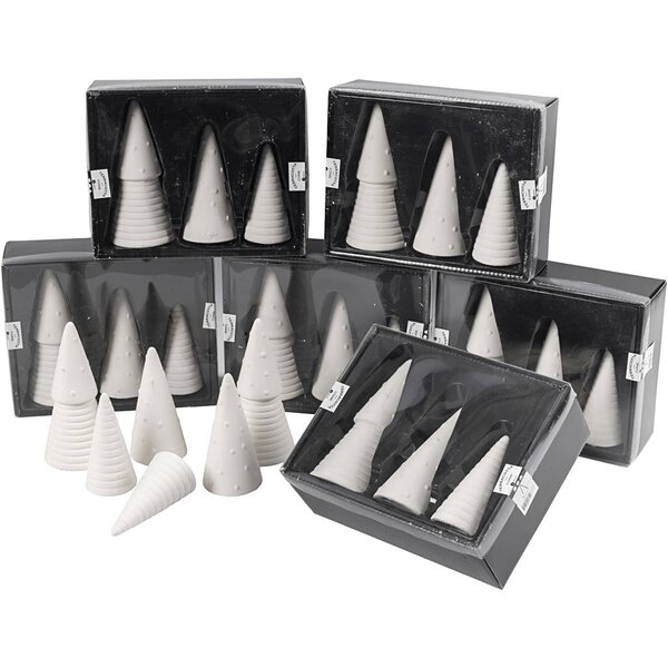 Creativ Company Kerstbomen, H: 10+12+15 cm, d 5+6+7 cm, 24 stuk/ 1 doos