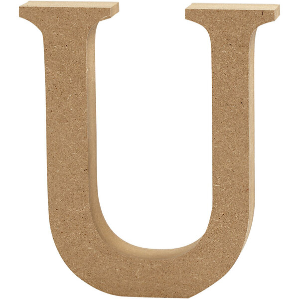 Creativ Company Letter, U, H: 8 cm, dikte 1,5 cm, 1 stuk