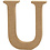 Creativ Company Letter, U, H: 8 cm, dikte 1,5 cm, 1 stuk
