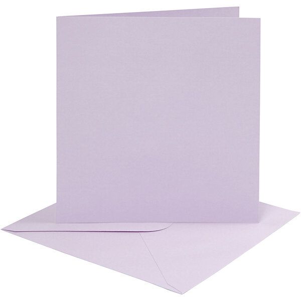 Creativ Company Kaarten en enveloppen, afmeting kaart 15,2x15,2 cm, afmeting envelop 16x16 cm, 210 gr, lichtpaars, 4 set/ 1 doos