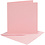 Kaarten en enveloppen, afmeting kaart 15,2x15,2 cm, afmeting envelop 16x16 cm, 220 gr, roze, 4 set/ 1 doos