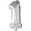 Folieballon , 1, H: 41 cm, zilver, 1 stuk