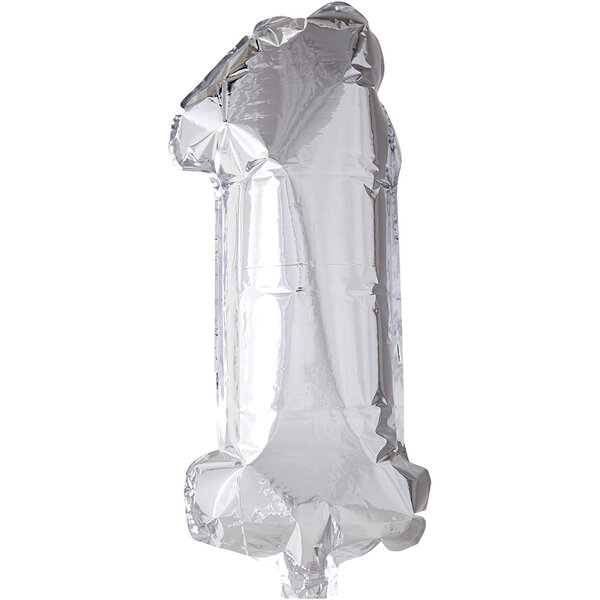 Folieballon , 1, H: 41 cm, zilver, 1 stuk