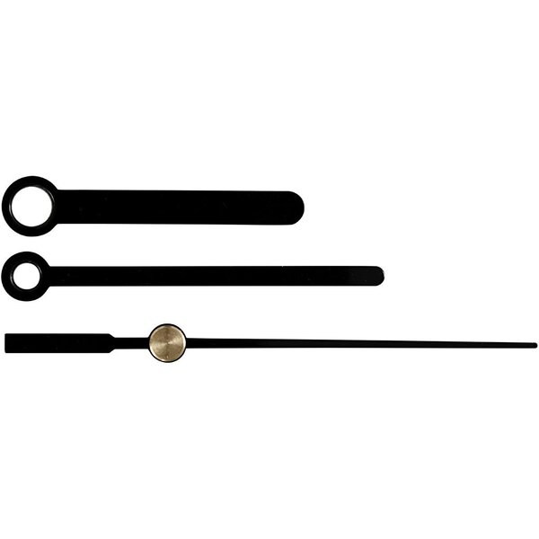 Creativ Company Wijzers, gatgrootte 4+6 mm, zwart, 1 set