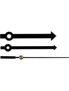 Creativ Company Wijzers, gatgrootte 4+6 mm, zwart, 1 set