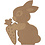 Creativ Company Konijn, H: 18 cm, D: 2,5 cm, 1 stuk