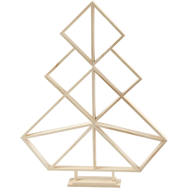 Creativ Company Geometrische kerstboom van hout, H: 60 cm, B: 47 cm, 1 stuk