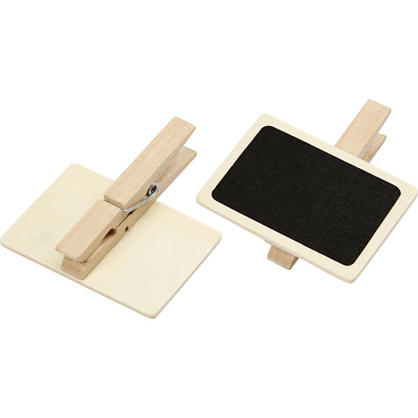 Creativ Company Schoolbord met wasknijpers, afm 6,8x4,7 cm, 6 stuk/ 1 doos