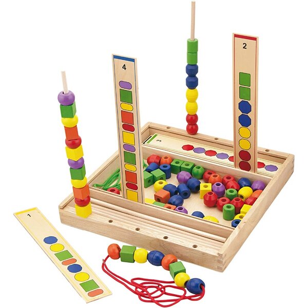 VIGA VIGA Kralenspel, H: 4 cm, L: 33 cm, B: 33 cm, 94 onderdelen/ 1 doos