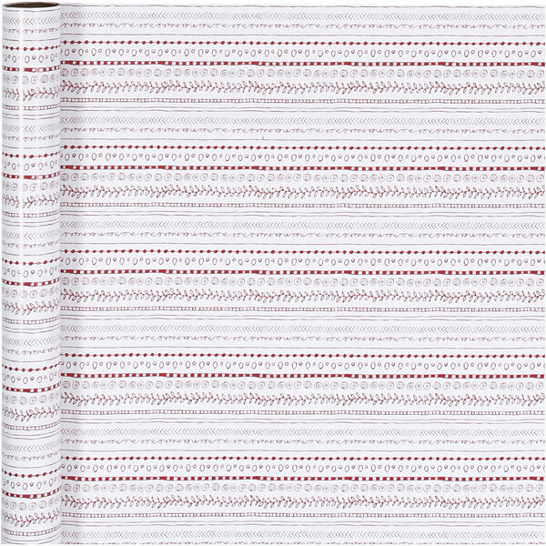 Creativ Company Inpakpapier, doodles, B: 70 cm, 80 gr, rood, wit, 4 m/ 1 rol