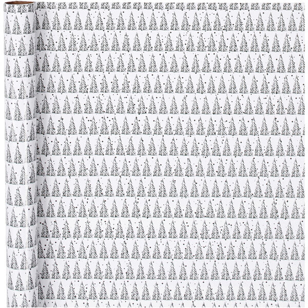Creativ Company Inpakpapier, denneboom, B: 70 cm, 80 gr, groen, wit, 4 m/ 1 rol
