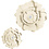 Papieren bloemen, d 15+25 cm, 230 gr, off-white, 2 stuk/ 1 doos