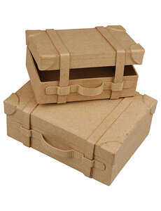 Creativ Company Koffers, H: 4,5+5 cm, L: 7.5+10 cm, B: 11+14 cm, 2 stuk/ 1 set
