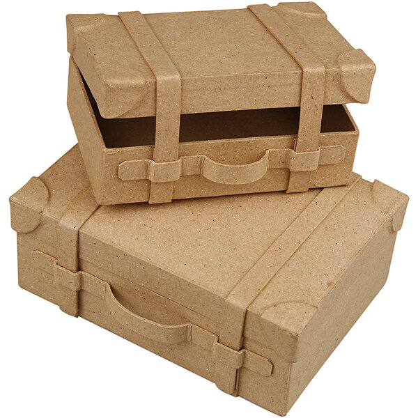 Creativ Company Koffers, H: 4,5+5 cm, L: 7.5+10 cm, B: 11+14 cm, 2 stuk/ 1 set
