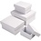 Creativ Company Rechthoekige Dozen, H: 3,5+4,5+5,5+6,5 cm, afm 7,5x5 + 9,5x7 + 11,5x8,5 + 14x11 cm, wit, 4 stuk/ 1 set