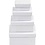 Creativ Company Rechthoekige Dozen, H: 3,5+4,5+5,5+6,5 cm, afm 7,5x5 + 9,5x7 + 11,5x8,5 + 14x11 cm, wit, 4 stuk/ 1 set