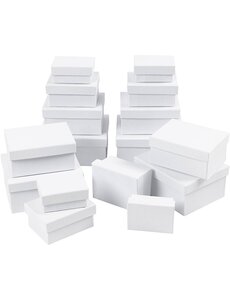 Creativ Company Rechthoekige Dozen, H: 3,5+4,5+5,5+6,5 cm, afm 7,5x5 + 9,5x7 + 11,5x8,5 + 14x11 cm, 4x4 stuk/ 1 doos