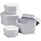 Creativ Company Hexagonale Dozen, H: 4+5+6+7 cm, d 6,5+8+10+12 cm, wit, 4 stuk/ 1 set