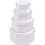 Creativ Company Hexagonale Dozen, H: 4+5+6+7 cm, d 6,5+8+10+12 cm, wit, 4 stuk/ 1 set