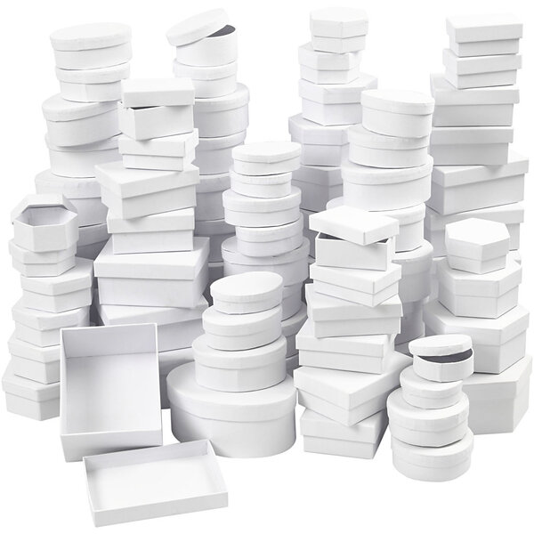 Creativ Company Dozen, d 5,5-16 cm, Inhoud kan variëren , wit, 168 div/ 1 doos