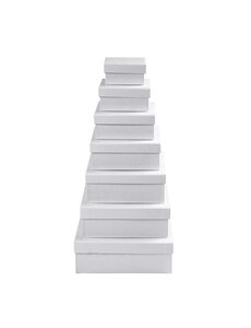 Creativ Company Vierkante Dozen, H: 4,5+5+5,5+6+6,5+7+7,5 cm, afm 9+11+13+15+17+19+21 cm, wit, 7 stuk/ 1 set