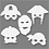 Creativ Company Maskers van karton, H: 15-22 cm, B: 24-25 cm, wit, 192 stuk/ 1 doos