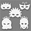 Creativ Company Maskers van karton, H: 15-22 cm, B: 24-25 cm, wit, 192 stuk/ 1 doos