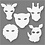 Creativ Company Maskers van karton, H: 15-22 cm, B: 24-25 cm, wit, 192 stuk/ 1 doos