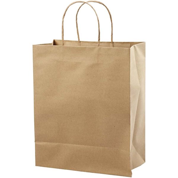 Papieren Zakken, H: 33 cm, B: 26x13 cm, 125 gr, bruin, 10 stuk/ 1 doos